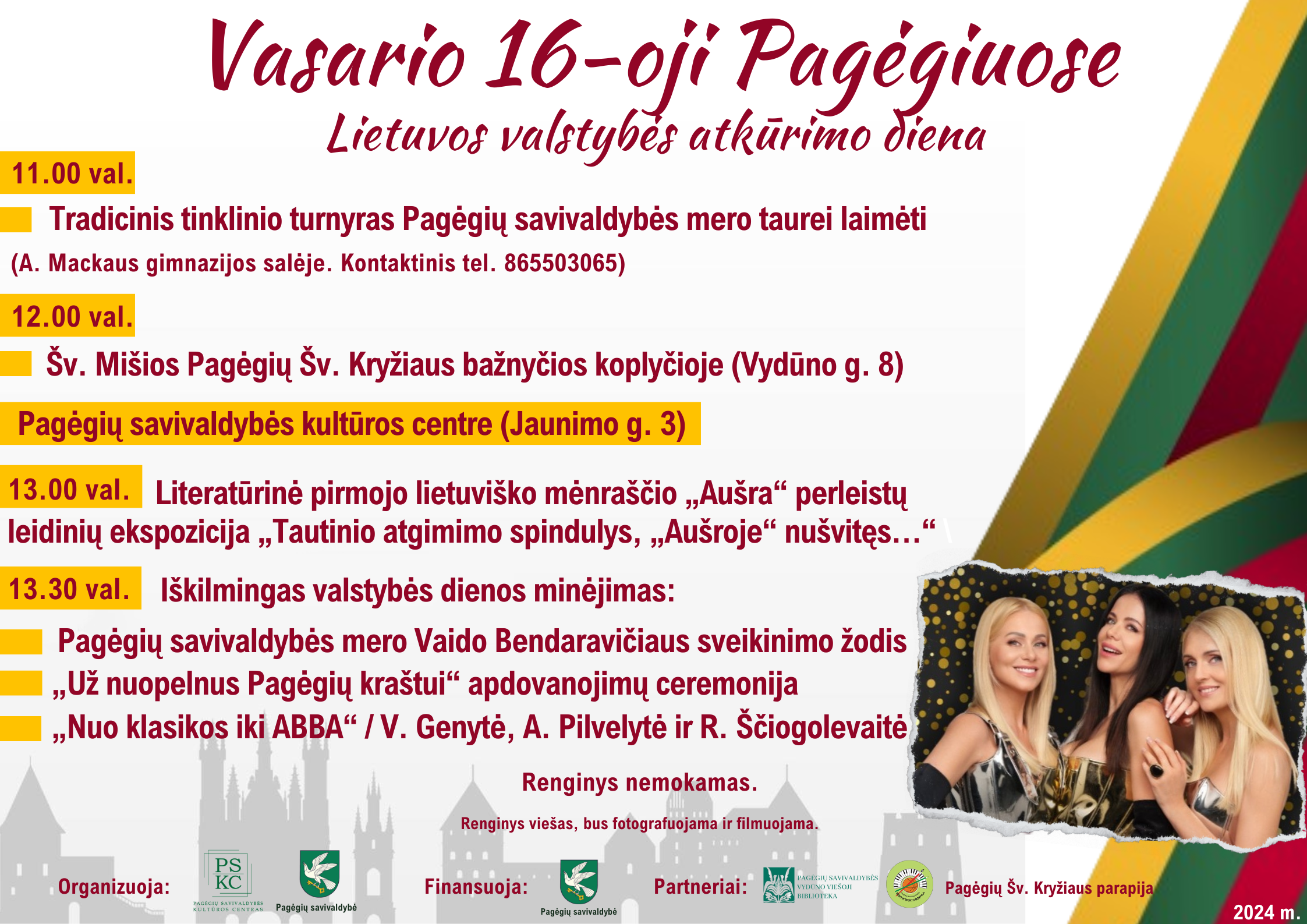 trispalvė