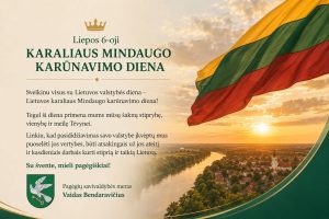 Karaliaus Mindaugo karūnavimo dienos sveikinimas